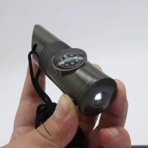 5 in 1 kaca pembesar loop senter kompas termometer peluit