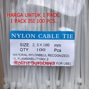 Kabel Tis 2.5 mm 2,5 mm 10 cm Cable Ties Nilon Nylon putih 100 pcs