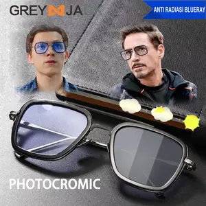 Kacamata pria/GREY JACK/tony stark anti radiasi photocromic 2836