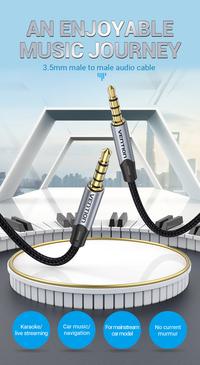 Gambar Kabel Aux Audio 3.5mm Stereo Hi-Fi Braided - BAQ, 1 Meter dari XLink Jakarta Kota Administrasi Jakarta Barat 2 Tokopedia