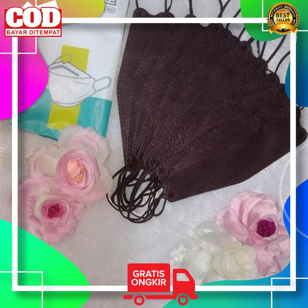 Masker Kf94 Warna Coklat Tua Brown Isi 10 Pcs Earloop