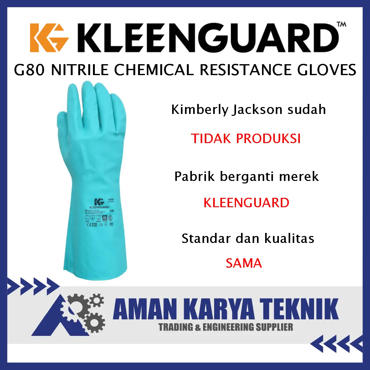 Sarung Tangan Kimberly-Clark Jackson G80 Nitrile Chemical Resistance