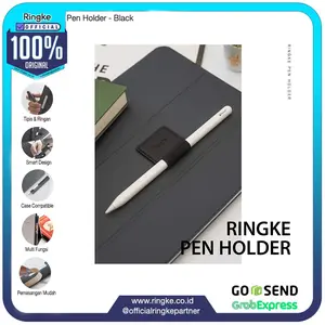 Ringke Pen Holder 1pcs Compatible For Universal (Apple Pen Samsung Galaxy S Pen Pensil Pulpen) Black Hitam Sleeve Universal untuk Tablet iPad Tab Xiaomi Huawei