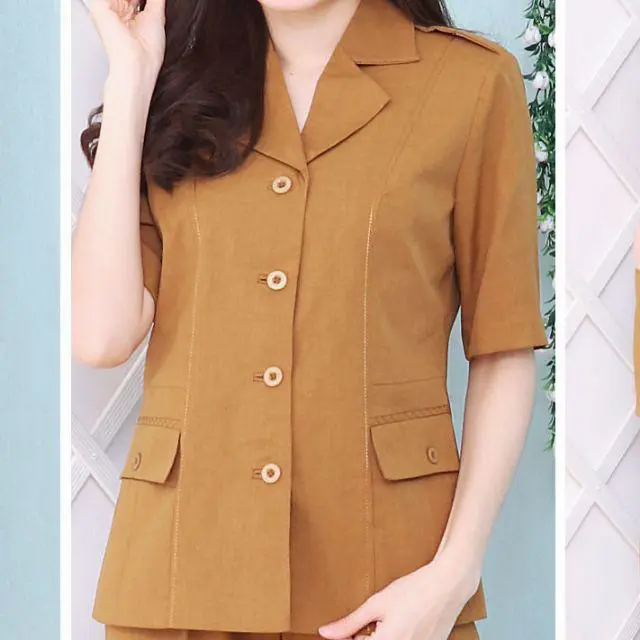 Seragam Blazer Wanita Asn,Pns Warna Pemda Muda 7006 Set Rok Pendek