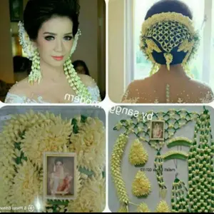 Bunga ronce melati pengantin Batak satu set