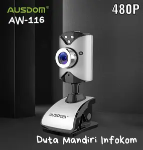 Ausdom AW116 - Webcam 480P Led Light 10-30 FPS with Clip