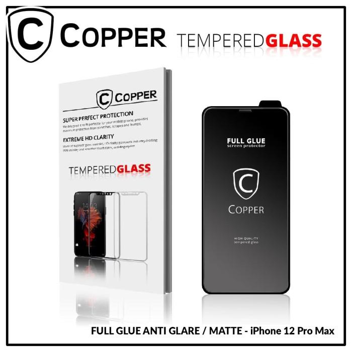 Gambar COPPER TG ANTI GLARE Kompatibel Untuk - iPhone 12 Pro Max - COPPER Tempered Glass Full Glue ANTI GLARE - MATTE dari Copper.Medan Kota Medan Tokopedia