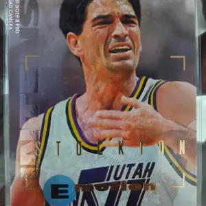 1995-96 SkyBox Emotion Basketball Card #96 John Stockton