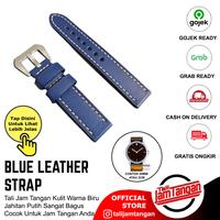 Gambar Tali Jam Tangan Kulit Warna Biru Jahitan Putih Ukuran 20mm, 22mm, 24mm - Biru, 20mm dari Tali Jam Tangan com Kota Tangerang Selatan 1 Tokopedia
