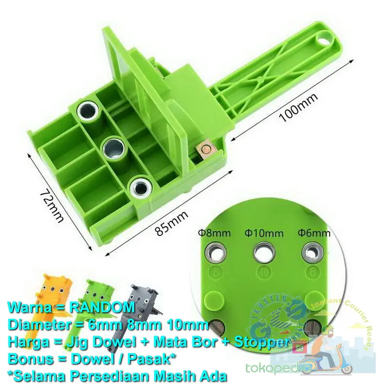 Set Kit Jig Dowel Tool Lengkap Punch Center Hole Locator 6 8 10 MURAH 3