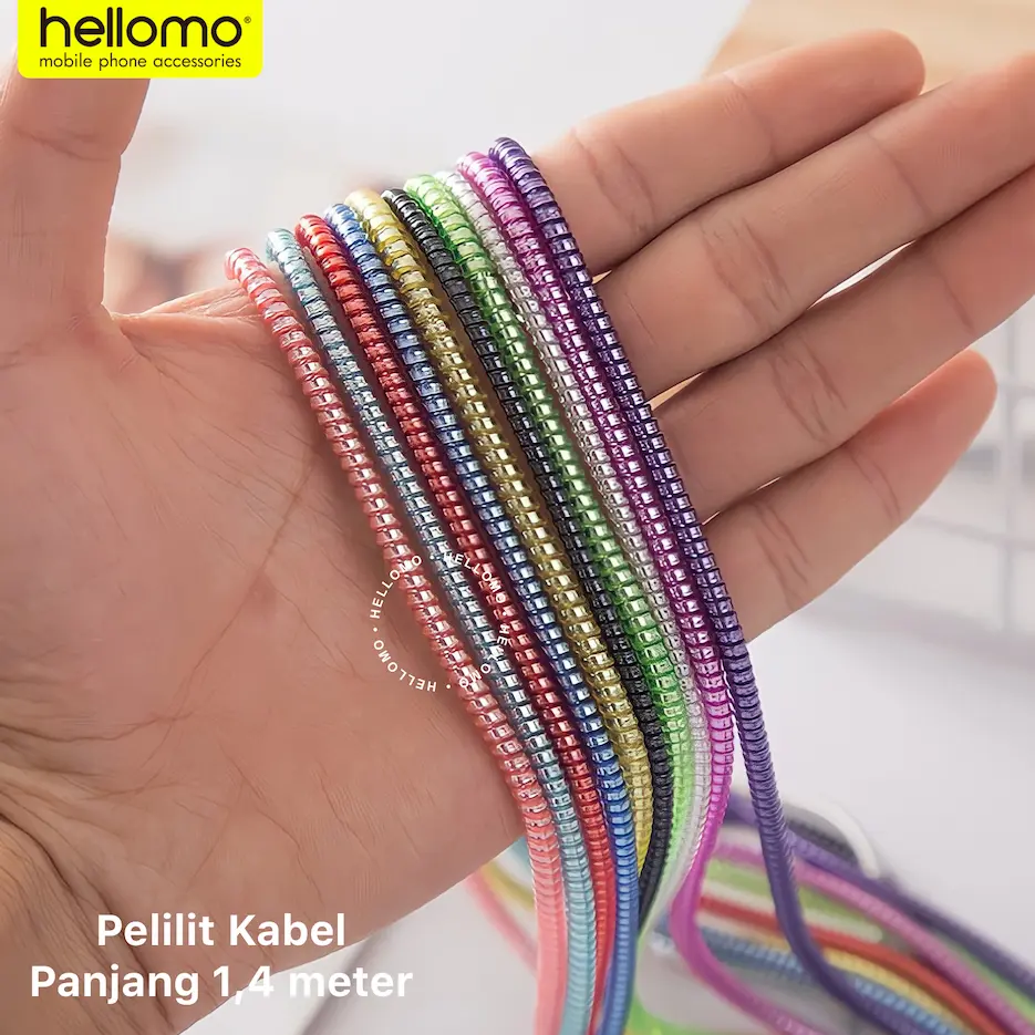 Pelilit Kabel Spiral Warna Metalic / Pelindung Cable Hp Charger Casan