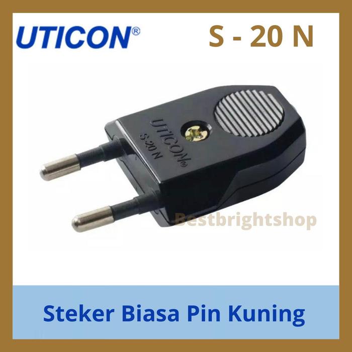 Gambar UTICON Steker Biasa Pin Kuning S-20 N dari BestBright Store Kota Administrasi Jakarta Pusat Tokopedia
