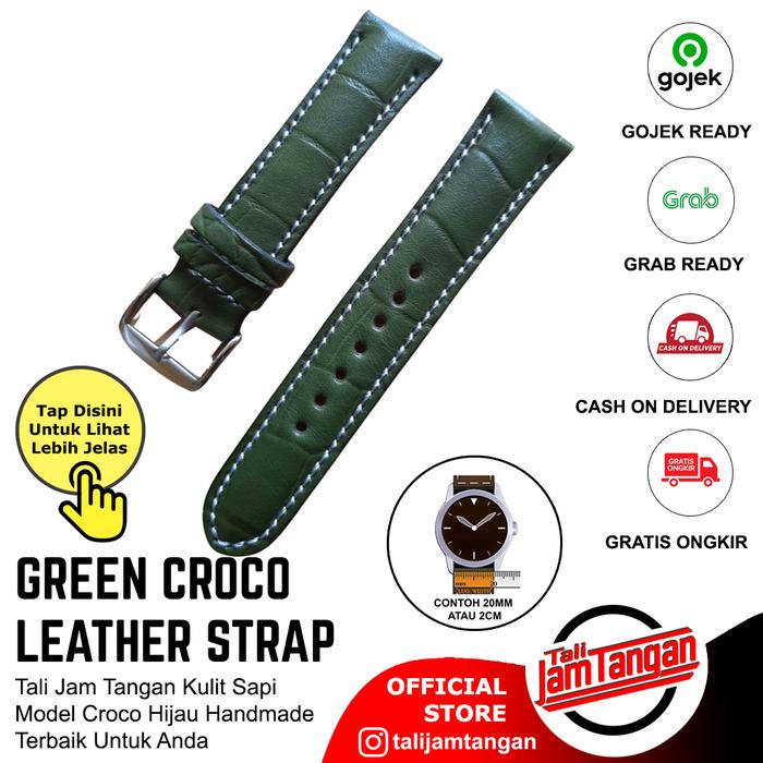 Gambar 20mm 22mm Green Croco (Kulit Sapi) Leather Strap Kulit Asli Tali Jam dari Tali Jam Tangan com Kota Tangerang Selatan Tokopedia