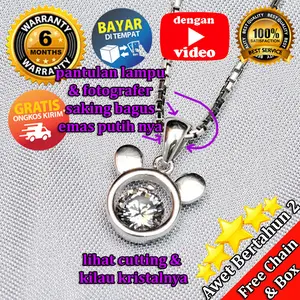 WG 471 - Kalung Perak EMAS PUTIH ASLI KOREA (AWET 7 THN++) + FREE C&B