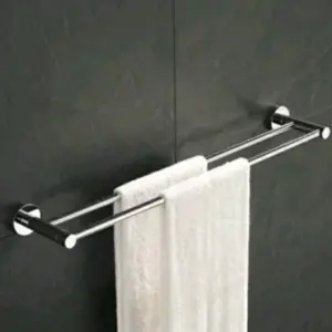 rak handuk 2 baris Stainles gantungan handuk kamar mandi