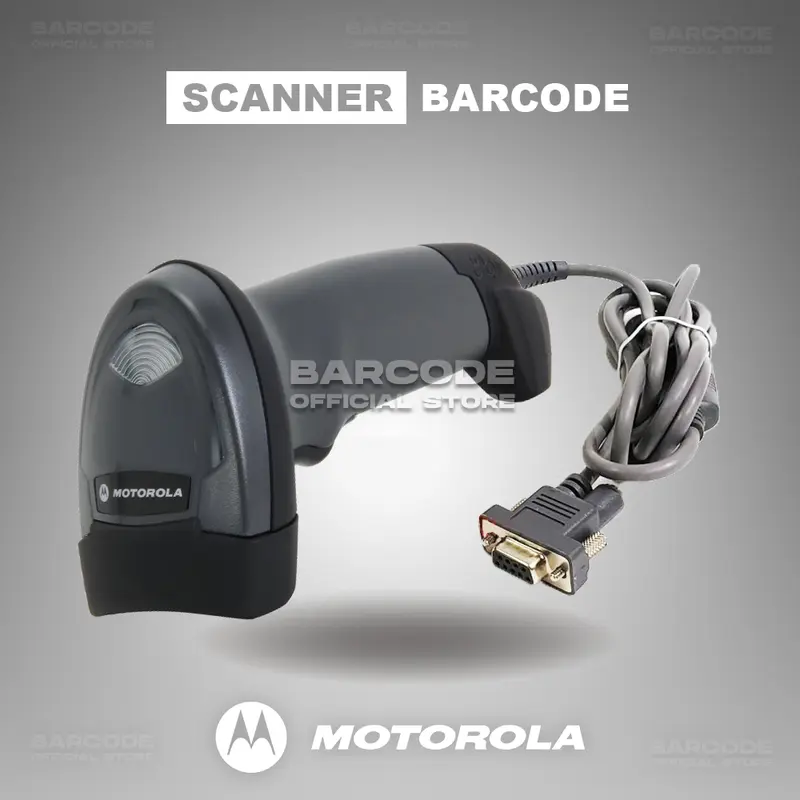 Motorola Symbol LI2208 Barcode Scanner 1D Serial Port RS232 + Stand 0