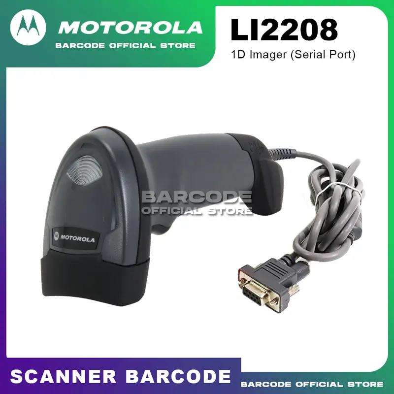 Motorola Symbol LI2208 Barcode Scanner 1D Serial Port RS232 + Stand 4