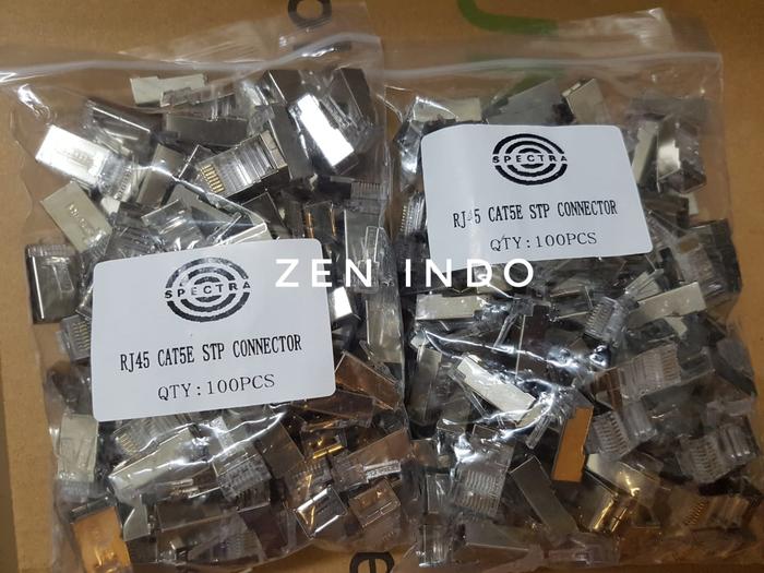 Jual Konektor RJ45 FTP STP Cat5e Spectra isi 100 buah - Spectra ...
