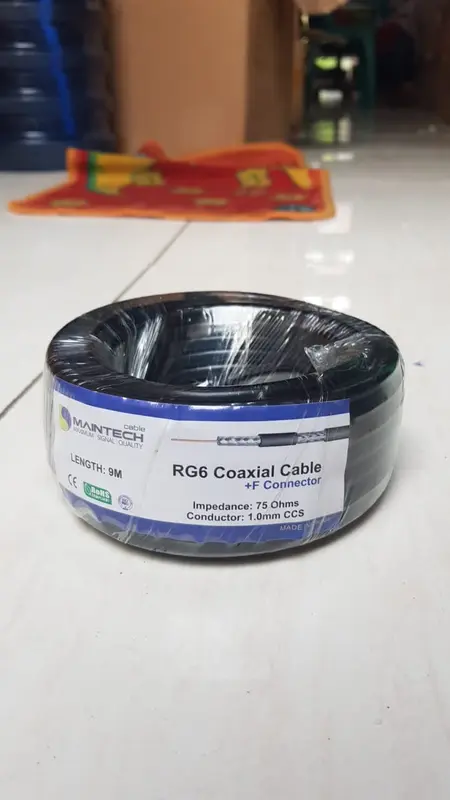 Kabel antena Parabola UHF Coaxial RG6 9meter High Signal Quality bagus 3
