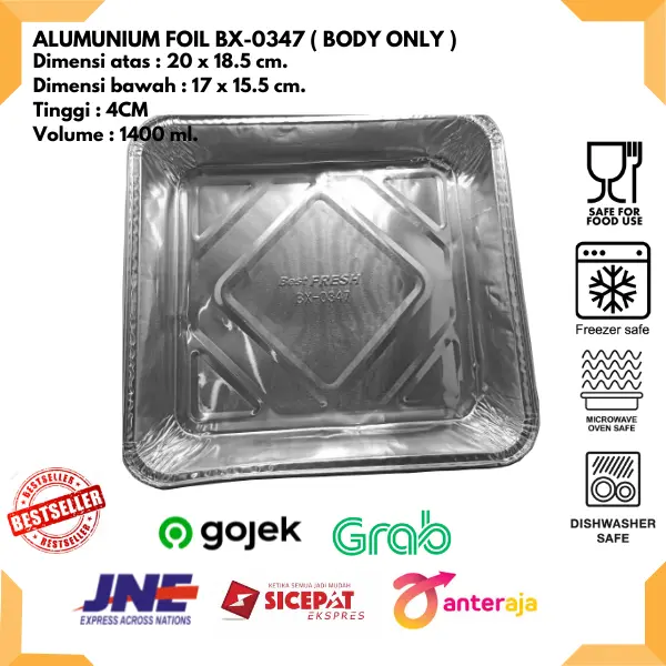 ALUMINIUM FOIL TRAY BX 0347 / ALUMINIUM FOIL CUP - READY STOCK DIJAMIN