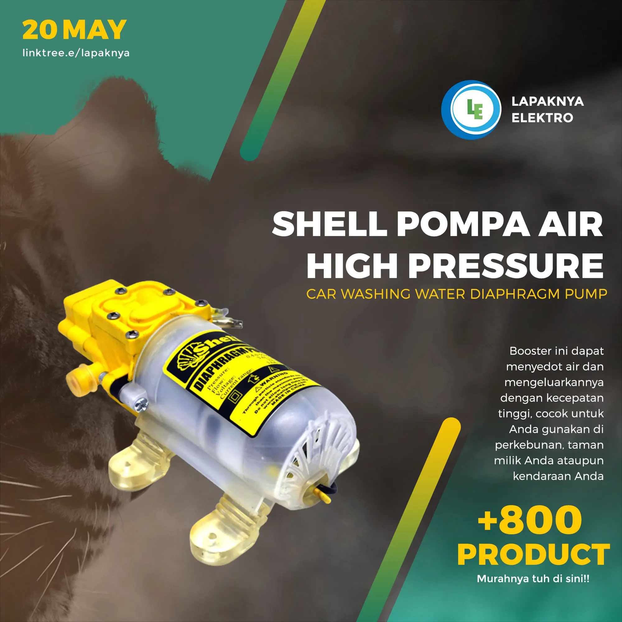Shell Pompa Air High Pressure Car Washing Water Diaphragm Pump