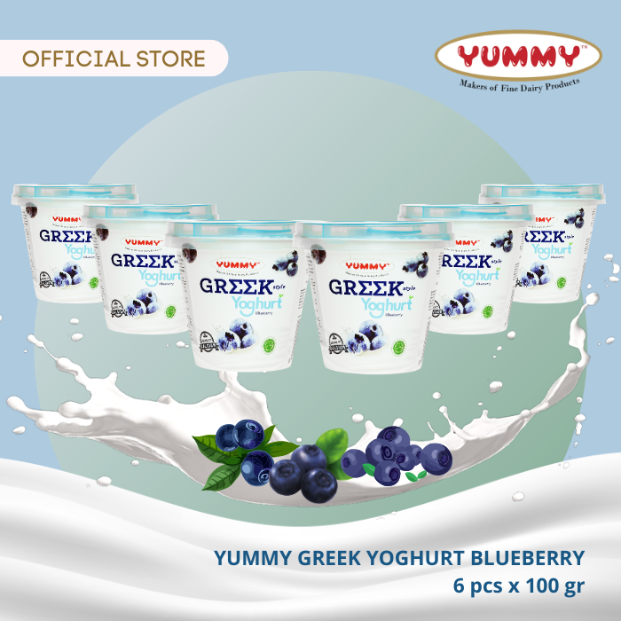 Gambar Yummy Greek Yoghurt Blueberry 6 x 100g dari YUMMY Dairy Kota Administrasi Jakarta Timur Tokopedia