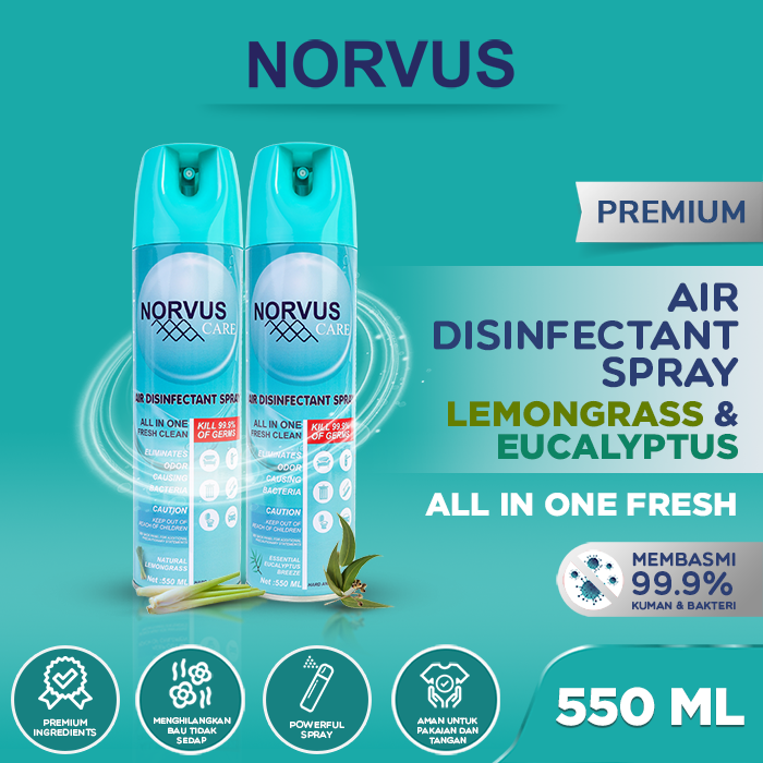 Gambar NORVUS - Bundling 2 pcs 550ml LG & EC Air Disinfectant Spray Aerosol dari Norvus Indonesia Kota Administrasi Jakarta Barat Tokopedia