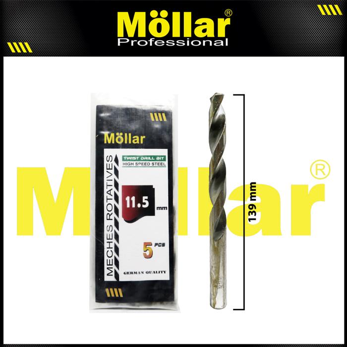 Gambar MOLLAR HSS 11.5 mm Mata Bor Besi Aluminium Kayu Matabor 11.5mm Satuan dari Mollar Kota Cirebon Tokopedia