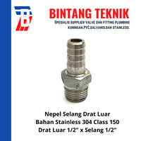 Gambar Nepel Selang Stainless (SUS) 304 Drat Luar 1/2" x Selang 1/2" dari Bintang Teknik Toko Kota Administrasi Jakarta Barat 1 Tokopedia