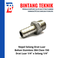 Gambar Nepel Selang Stainless (SUS) 304 Drat Luar 1/4" x Selang 1/4" dari Bintang Teknik Toko Kota Administrasi Jakarta Barat 3 Tokopedia