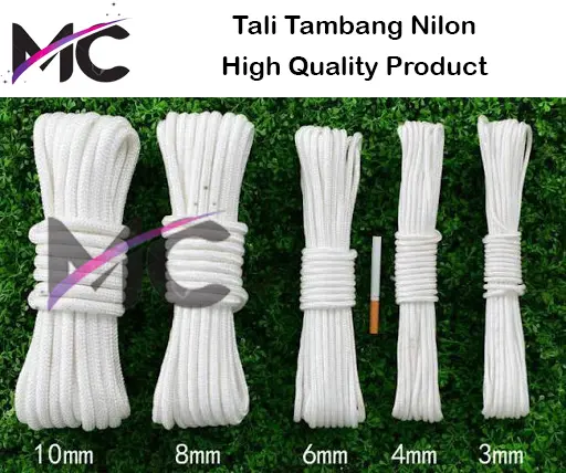 Tali Tambang Kecil Nilon Nylon 3mm 4mm 5mm Tampar Dadung Ikat Barang 0