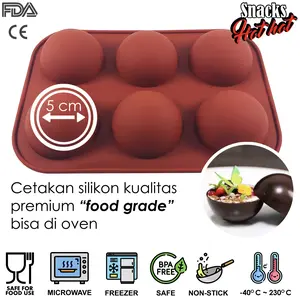 Cetakan Silikon Bulat Dome puding/kue/jelly/cake/es FOODGRADE - IMPORT