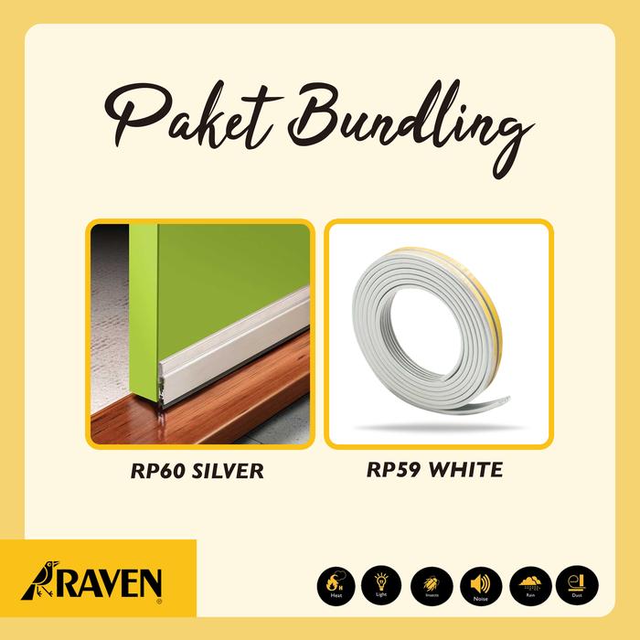 Gambar RAVEN Door Seal Bundling RP60 Silver + RP59 White - Penutup Celah Pintu dan Jendela Anti Suara, Serangga & Debu dari RAVEN DOOR SEAL Kota Administrasi Jakarta Barat Tokopedia