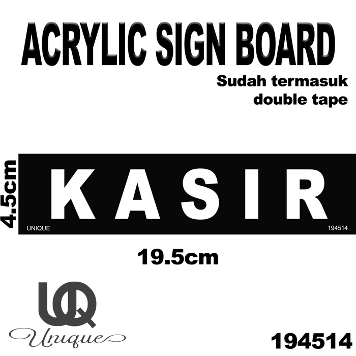 Gambar Kasir Akrilik Sign Board - Papan Label Acrylic Petunjuk Kasir dari Unique Official Store Kab. Indramayu Tokopedia