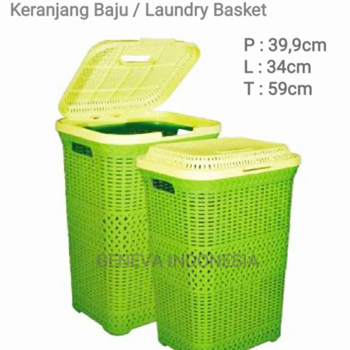 Gambar Laundry Basket - Keranjang Baju - Tempat Baju Kotor Tutup Plastik dari Geneva Indonesia Kota Administrasi Jakarta Barat Tokopedia