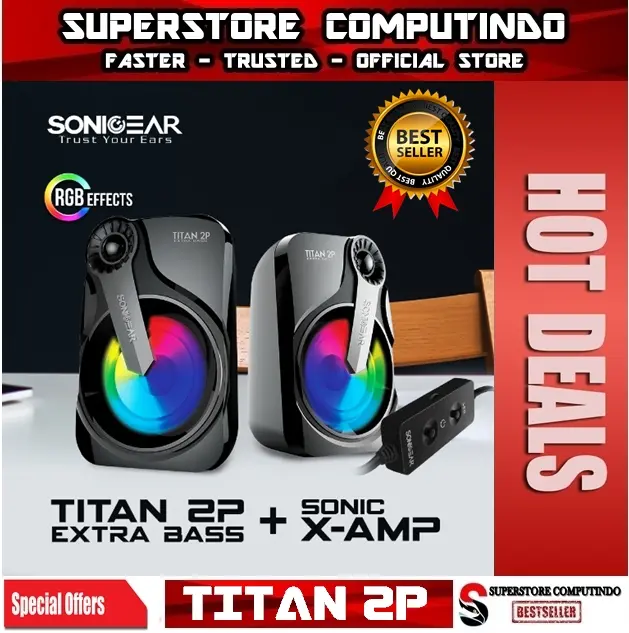 Sonicgear Titan 2. Speaker System With Huge Bass and 7 Color Lighting