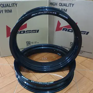 VELG SUPERMOTO V ROSSI RING 17 UKURAN 300 350 HOLE 36 BLACK GLOSSY ORI