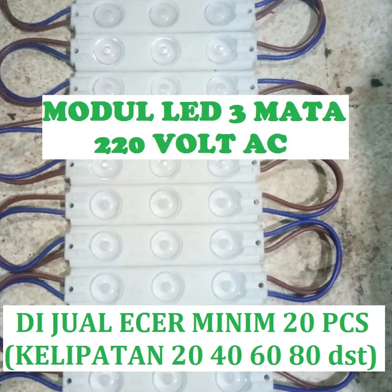 [ECER] Modul LED AC 220V 3 Mata Warna Putih White 1