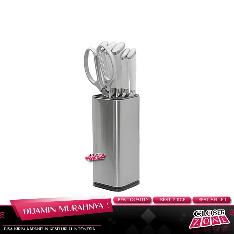 ANHO Tempat Pisau Dapur Stand Tool Knife Holder Stainless Steel