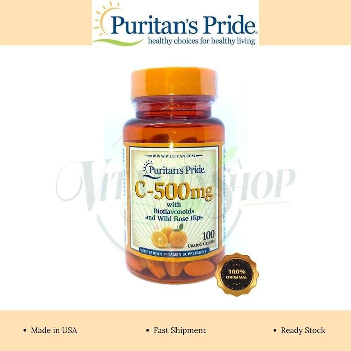 Gambar Puritan Pride Vitamin C-500 mg with Bioflavonoids & Rose Hips 100 Capl dari vitaminshopku Kota Surabaya Tokopedia