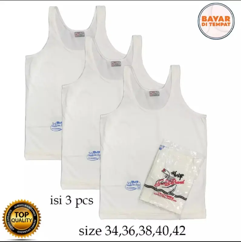 SINGLET SWAN PRIA DEWASA [ 34-36-38-40-42 ] / KAOS DALAM PRIA 3