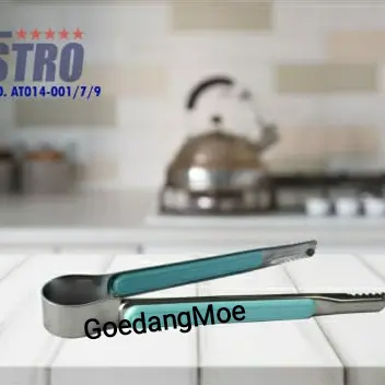 Capitan makanan stainless Penjepit Es makanan tong super hijau 21cm