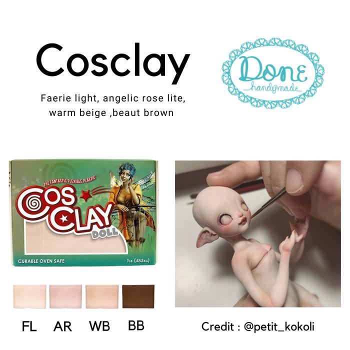 Gambar Cosclay premium sculpting clay modelling clay doll art monster maker L - faerie light dari Done Handymade Kota Administrasi Jakarta Barat Tokopedia