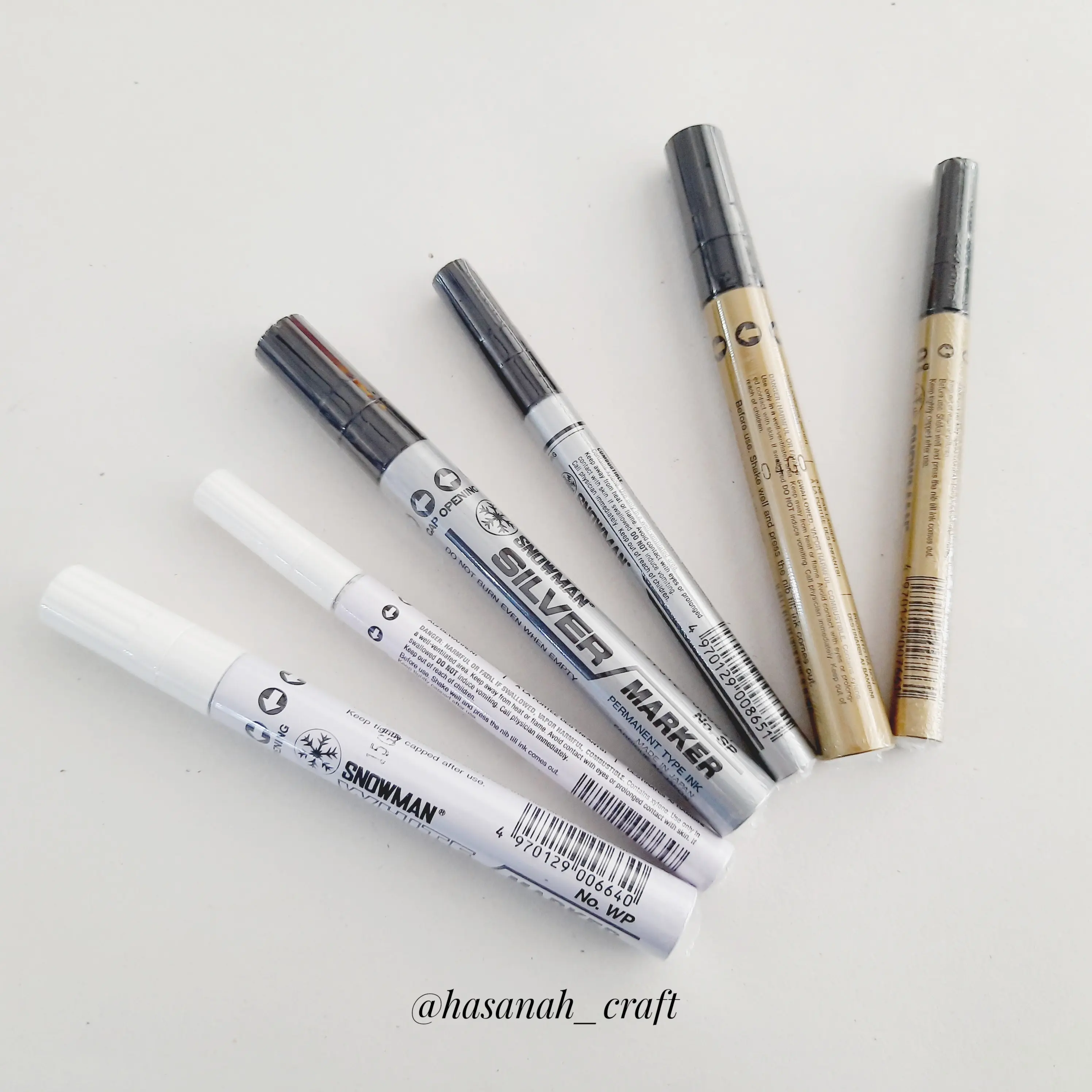 Spidol permanen warna putih silver dan emas