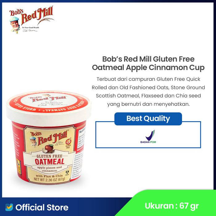 Gambar Bob’s Red Mill Gluten Free Oatmeal Apple Cinnamon Cup 67 gr - Exp Jauh dari Bobs Red Mill Official Kota Bandung Tokopedia