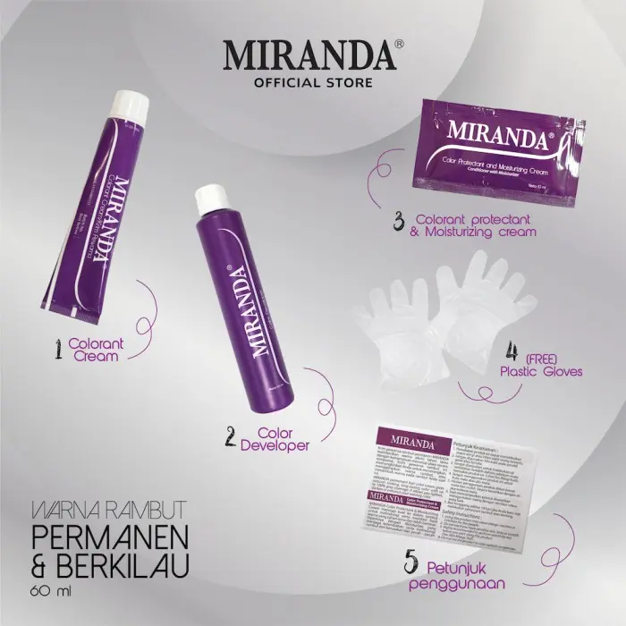 Miranda Hair Color Premium (Cat Rambut Permanen) 60ml 6