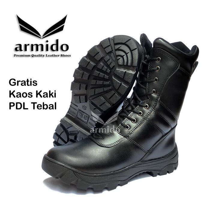 Gambar Sepatu PDL TNI Polri tali resleting dari Armido Tactical ID Kab. Malang Tokopedia
