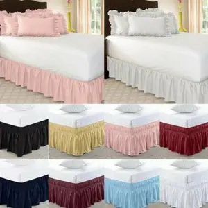 Bedskirt rok kasur | Penutup kolong kasur Katun polos premium