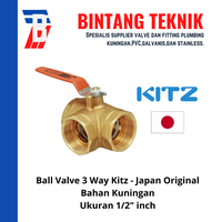 Gambar Ball Valve 3 Way / Cabang Tiga 1/2" inch Kuningan Kitz dari Bintang Teknik Toko Kota Administrasi Jakarta Barat 2 Tokopedia