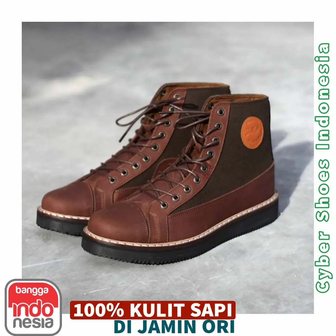 Sepatu Pria Boots Touring Casual Sneaker Kulit MORRISON DARK BROWN